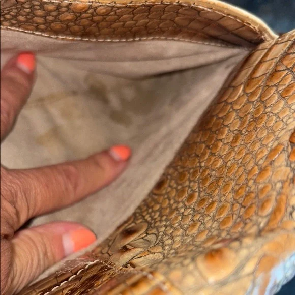 Brahmin Brown Crocodile-Embossed Satchel - Picture 13 of 16